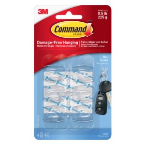 Command™ Clear Mini Hooks Mega Pack 17006CLR-42ES, 42 hooks, 48 Strips