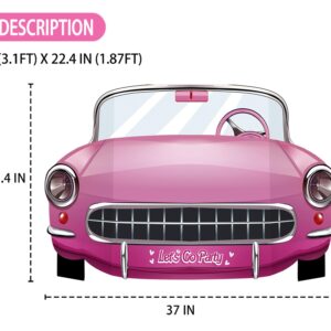 Pink Cars Convertible Photo Booth Props Doll Party Decorations Decor Party Favors for Girls Doll Princess Birthday Party