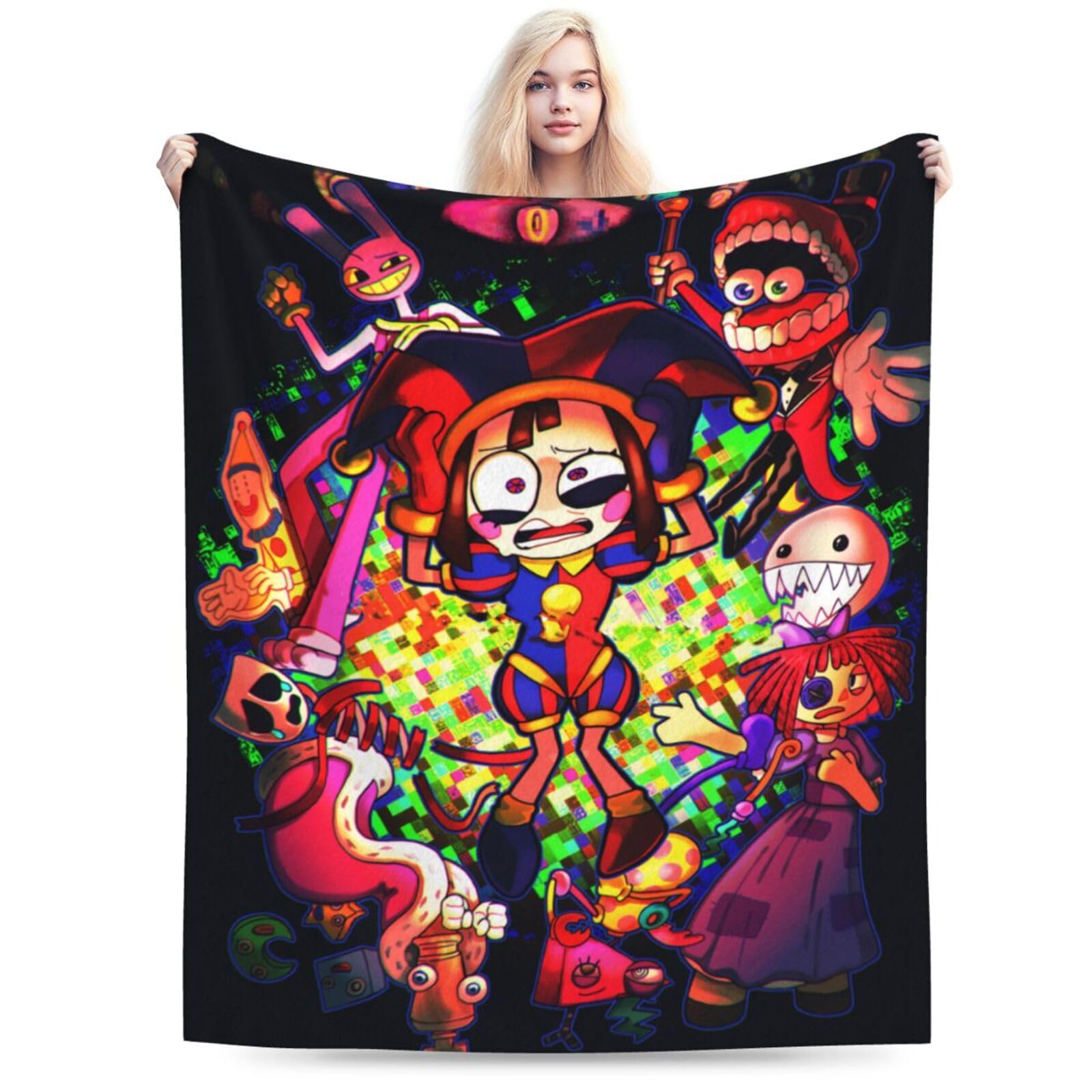 Anime Cartoon Amazing Digital Circus Blanket Bedding Super Soft Flannel Throw Blankets Birthday Gifts for Kids Teens Adults 50"X40"