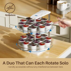 AntsandAnts K Cup Holder: 2-Tier K Cup Organizer 360° Smooth Spin Joy Ease, Coffee Pod Holder Stylish Design for Home Kitchen Office, Compatible with 30 Keurig K-Cup Pods