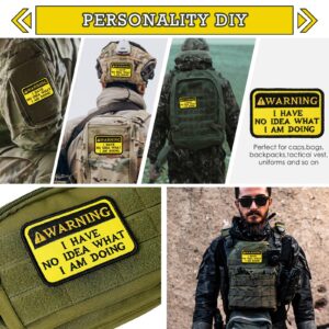 XMJY Funny Hook and Loop Patch - Warning I Have No Idea What I Am Doing, 1 Pc Embroidered Patches for Tactical Backpack, Dog Harnesses, Army Vests, Jackets, Jeans, Hats, Helmets