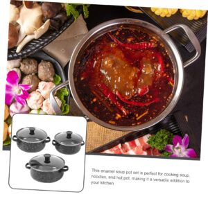 BRIGHTFUFU 1 Set Mini Enamel Pot Enamel Cooking Pot Enamel Stew Pot Ceramic Stew Pan Soup Serving Bowls Ceramic Soup Pot Ceramic Stockpot Ceramic Stew Bowl Pasta Pot Cooker Steam Milk Pot