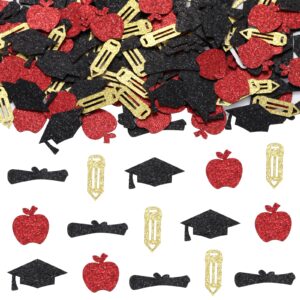 sursurprise 2024 teacher graduation party decorations, 200pcs teacher graduation confetti glitter for table, congrats teacher class of 2024 grad party supplies