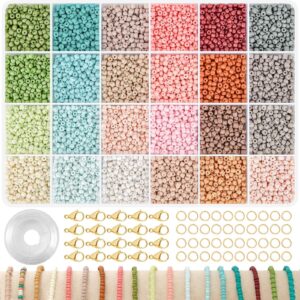 texgizrly 3mm glass seed beads for bracelets making, friendship bracelet making kit for girls, 24 colors bead bracelet kit, beads for jewelry making kit, diy, arts, crafts gifts age 3+ (3mm-a)