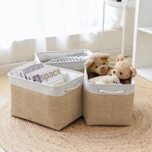 fabric storage baskets for shelves decorative large linen organizer bins with handles ideal for closet, nursery, and toy storage stylish and durable solution for home organization