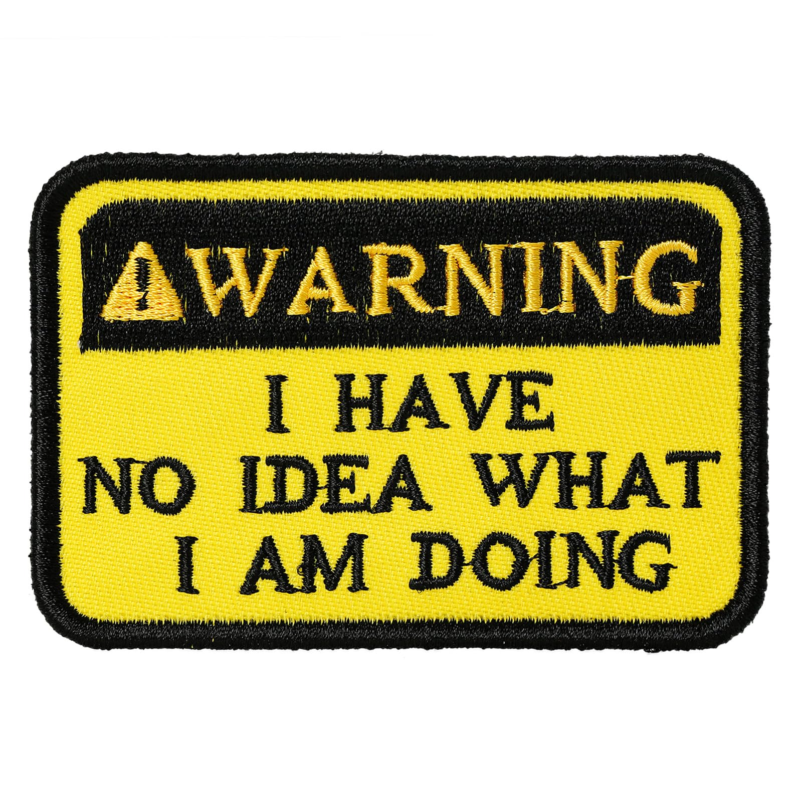 XMJY Funny Hook and Loop Patch - Warning I Have No Idea What I Am Doing, 1 Pc Embroidered Patches for Tactical Backpack, Dog Harnesses, Army Vests, Jackets, Jeans, Hats, Helmets