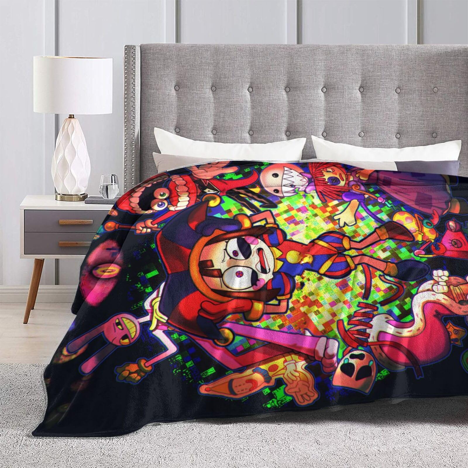 Anime Cartoon Amazing Digital Circus Blanket Bedding Super Soft Flannel Throw Blankets Birthday Gifts for Kids Teens Adults 50"X40"