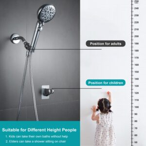 GwernKB Strong Adhesive and Waterproof Shower Head Holder for Handheld Showerhead Adjustable No Drilling Wall Mount Bracket for RV Kids Bathroom Shower,Fix Firmly and Use Conveniently