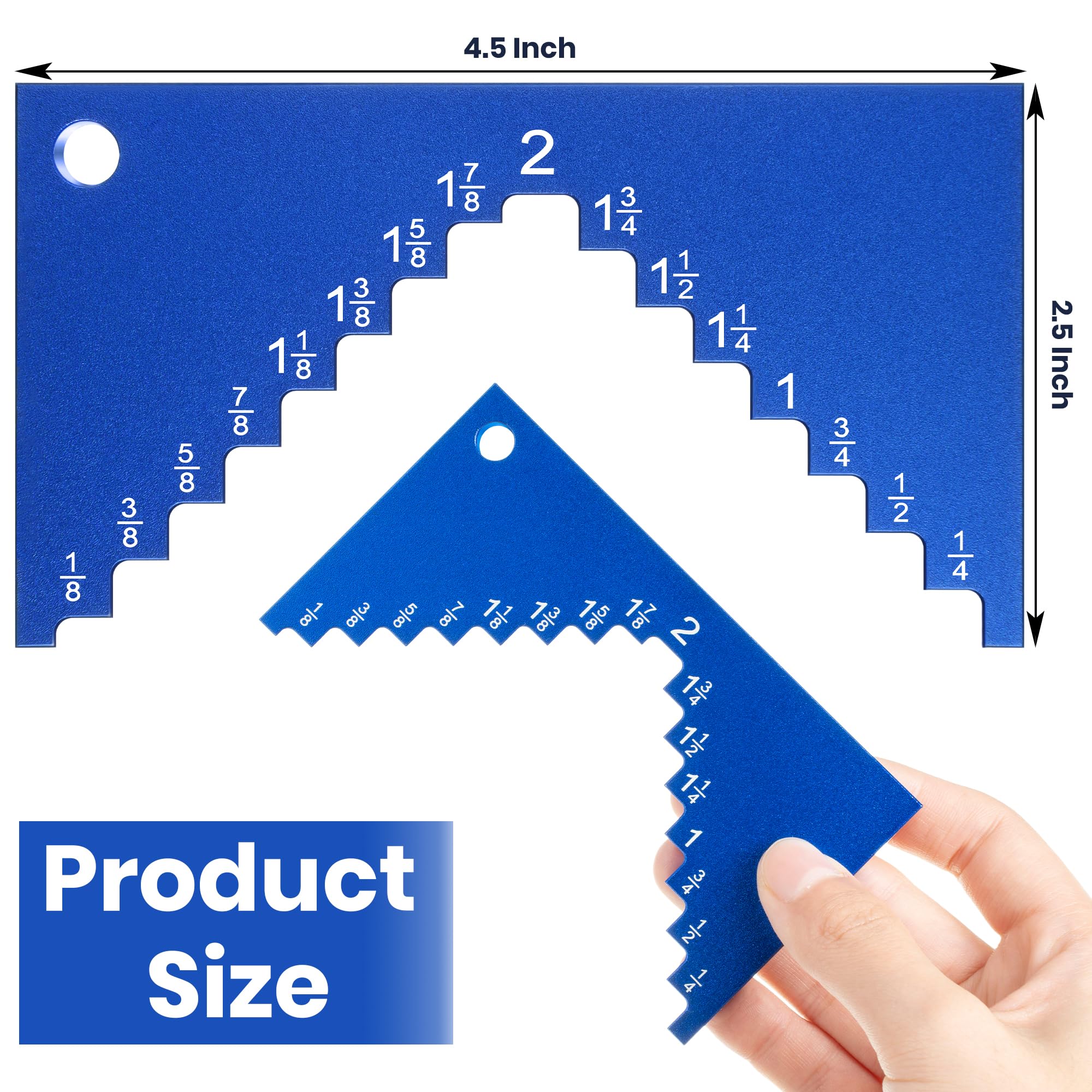 Dreyoo Table Saw Height Gauge, Aluminum Height Gauge Saw for Router, Table Saw, Height Gauge Tools Table Saw Step Gauge Table Saw Blade Height Gauge, Setup Cutting Blade Height from 1/8 to 2 Inch