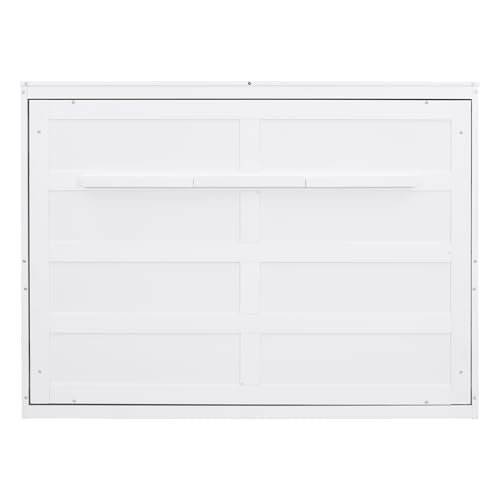 DEYOBED Full Size Multifunctional Murphy Bed, Comfortable Wall Bed for Bedroom Apartment Dorm, Can be Folded Away into a Cabinet, No Box Spring Needed, White