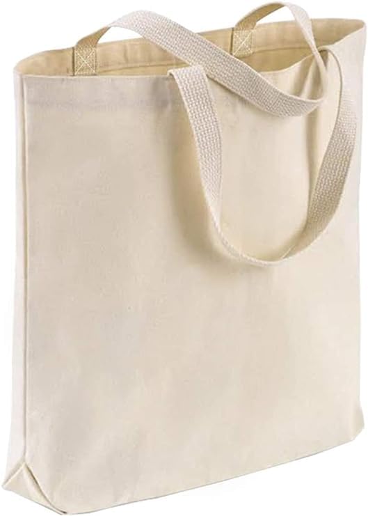 Wholesale Canvas Tote Bags, 15"W x 16"H x 3"G, Cotton Reusable Grocery Shopping Bags, Blank, DIY Painting Printing Embroidery (3, Natural Tote Bags)