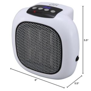 Digital Ceramic 750-Watt Wall Outlet Plug-in Space Heater by Good Housekeeping (White)