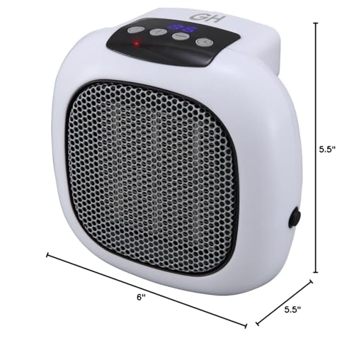 Digital Ceramic 750-Watt Wall Outlet Plug-in Space Heater by Good Housekeeping (White)