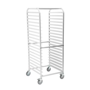 pearington 20-tier bun pan rack with wheels, commercial baking rack for full or half industrial pan storage, bakery accessory for kitchen, restaurant, & more, 25.94" l x 19.96" w