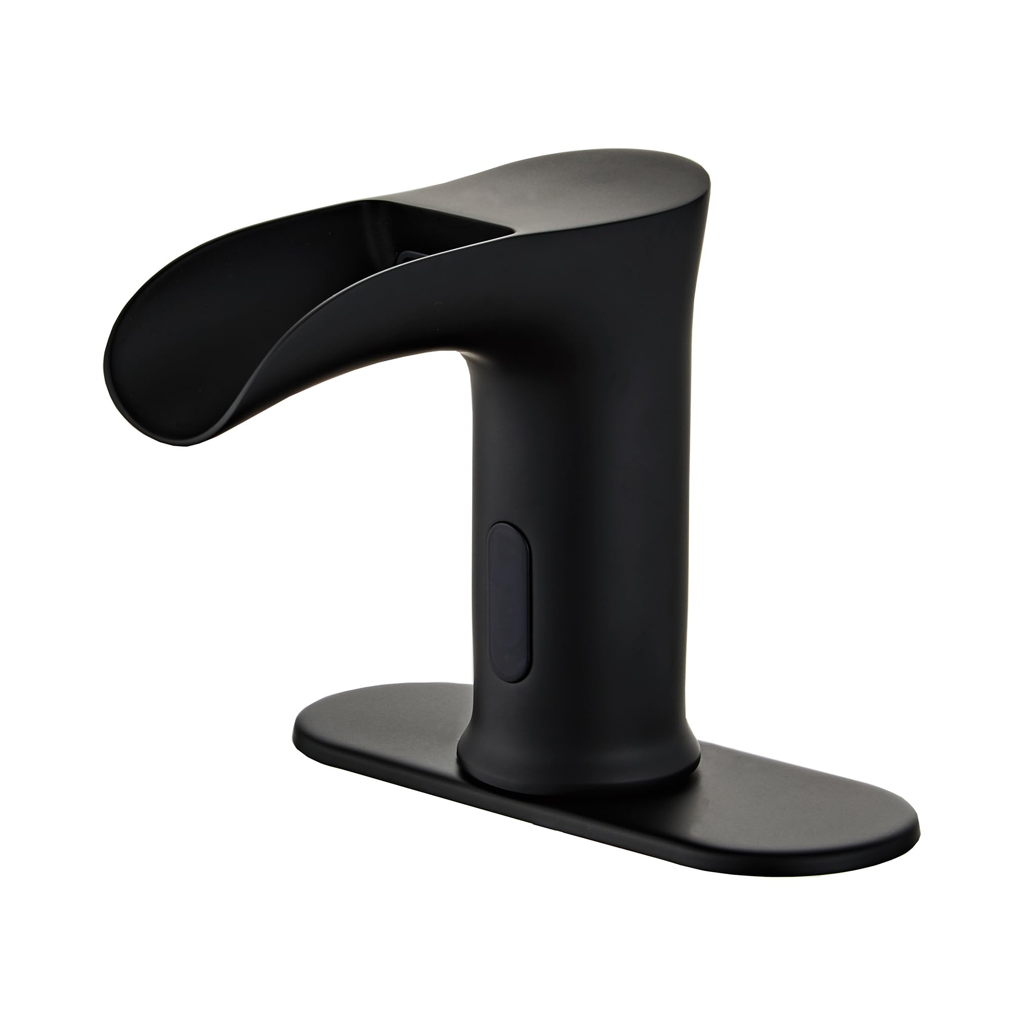 HHOOMMEE Touchless Bathroom Sink Faucet Automatic Sensor Tap Mixer with Deck Plate (Black)