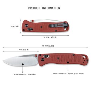 3.15'' 8Cr13Mov Steel Blade Nylon Glass Fiber Handle with Clip, Single-handed Opening Portable Camping EDC Knife, Outdoor Survival Tool Everyday Carry, Christmas Gift