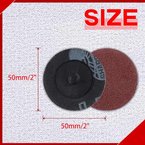 SPEEDWOX 50Pcs 2" 120 Grit Roll Lock Quick Change Discs Aluminum Oxide Coated Die Grinder Accessories Aluminum Oxide Sandpaper Disc Roll Lock Sanding Discs Quick-Change Sanding Discs