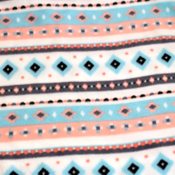 Tribal Stripes Pastel Anti-Pill Premium No-Sew Throw Fleece Fabric Kit (50x60)