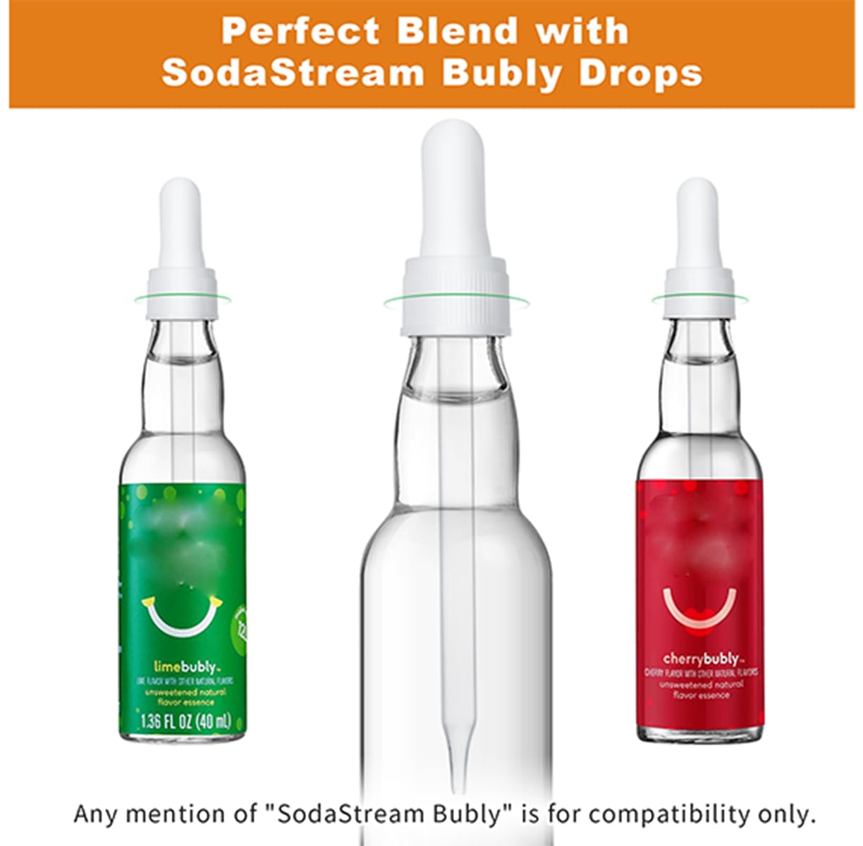 SIUDANGKA 8 Pack Glass Dropper Compatible with Sodastream Flavors Bubly Drops for Soda Stream Accessories