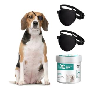 manon rosa eye care kit for dogs cats for post-surgery care pet cleaning sensitive eyes(130ct wipes & 2 eye patches) - ultimate solution for alleviating eye discomfort (small,02)