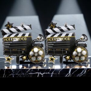 BoningNEW 2 Pcs Cine Camera Mylar Foil Balloons Movie Night Balloons for Birthday Party Wedding Baby Shower Photography Theme Party Hollywood-themed Party Carnival Theme Party Decorations Supplies