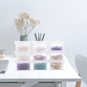 GBACHOOSE 20PCS Small Storage Containers with Lids, Stackable Mini Bins with Lids, Reusable Craft Box for Storing Handicrafts, Office Supplies, Small Accessories, etc (3.5"x2.5"x2")