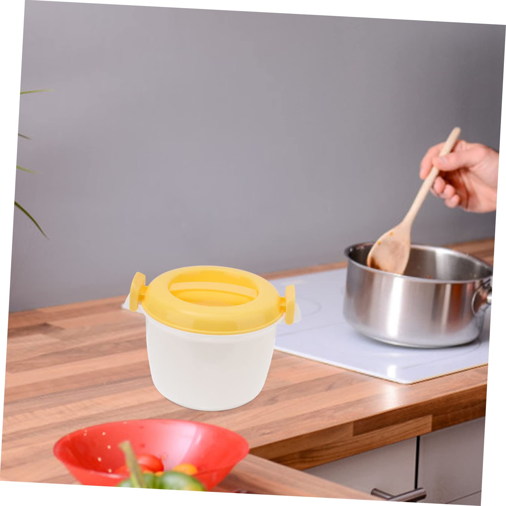 VINTORKY Rice Cooker Microwave Pasta Maker Microwave Safe Steamers Portable Microwave Rapid Rice Cooking Pasta Pot Microwave Rice Steamers Microwave Cup Cooker Office Plastic Food Non Stick