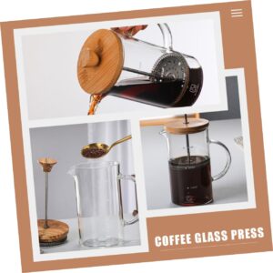 Ciieeo Expresso Coffee Cup Coffee Glass Press Kettle Cold Brew Coffee Pot Manual Coffee Pot Resistant Teapot Tea Maker Borosilicate Coffee Pot Concentrate Travel Wood Jug