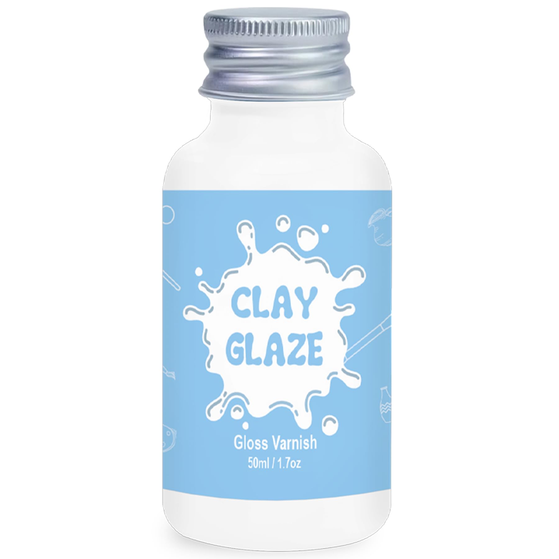 50ml Air Dry Clay Varnish，Air Dry Clay Sealant for Airdry Clay，Air Dry Clay Glaze Can Not Only Used to Prevent Clay Cracking, Scratches, and Wear,It Can Also Having a Glossy Glaze Effect (Gloss)