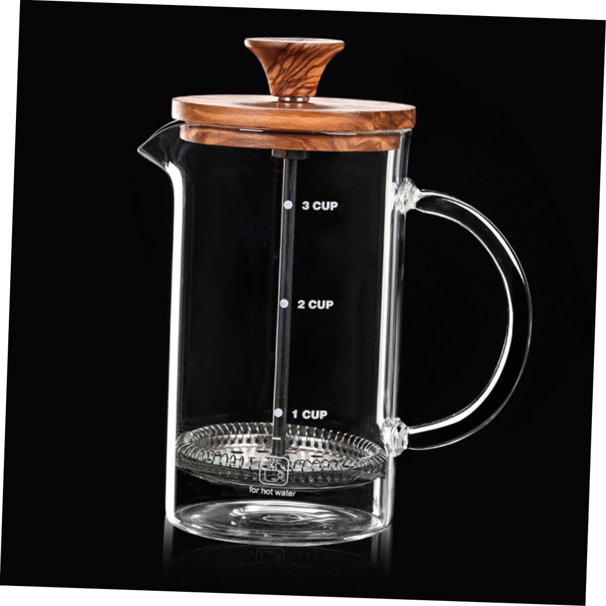 Ciieeo Expresso Coffee Cup Coffee Glass Press Kettle Cold Brew Coffee Pot Manual Coffee Pot Resistant Teapot Tea Maker Borosilicate Coffee Pot Concentrate Travel Wood Jug