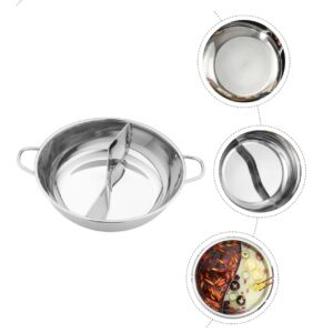 LABRIMP Stainless Steel Mandarin Duck Pot Hotpot Divider Salad Serving Pot Guitar Tremolo Springs Divided Hotpot Pan Korean Pots for Cooking Hotpot Pot Hot Pot Soup Base Monitor China