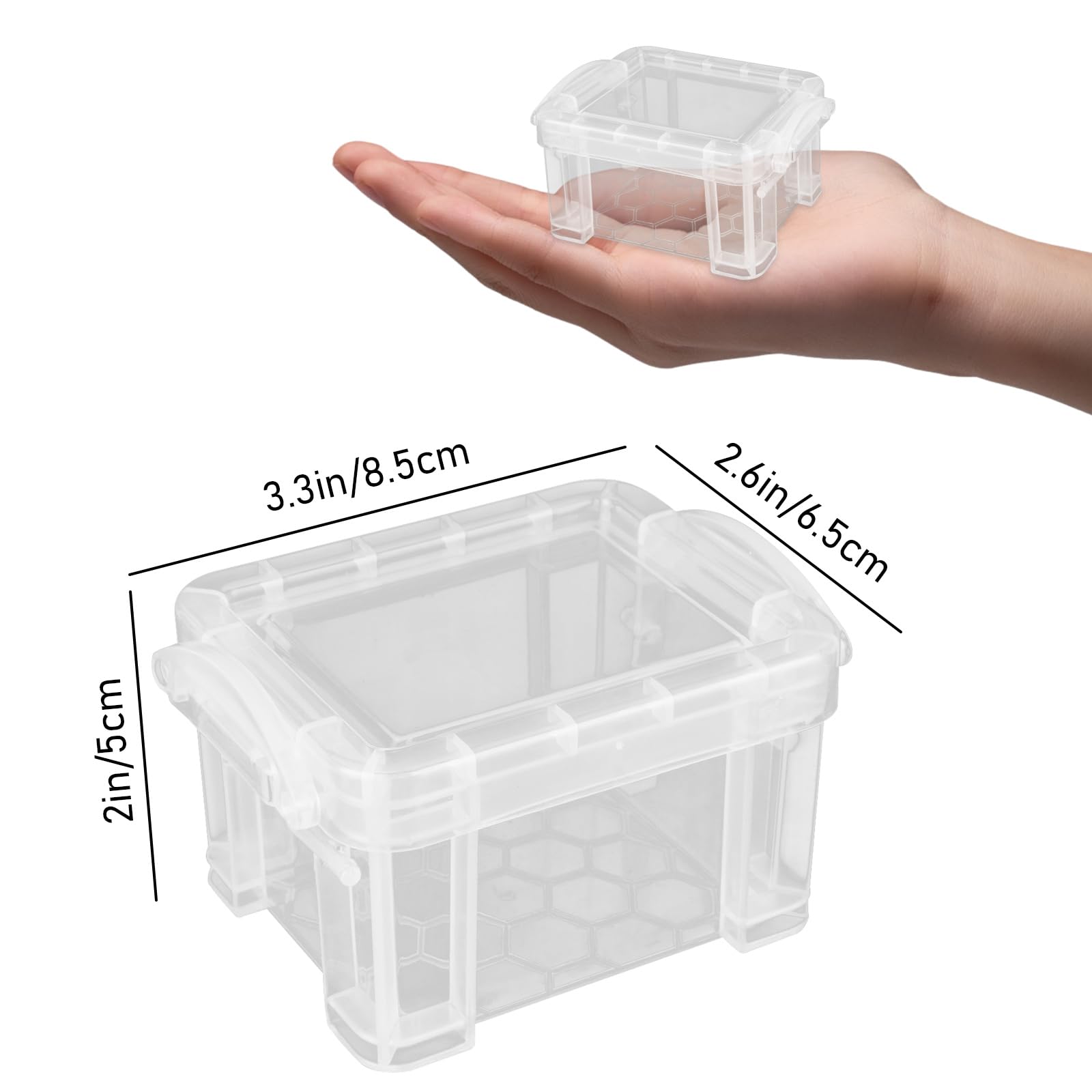 GBACHOOSE 20PCS Small Storage Containers with Lids, Stackable Mini Bins with Lids, Reusable Craft Box for Storing Handicrafts, Office Supplies, Small Accessories, etc (3.5"x2.5"x2")