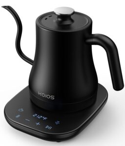 gooseneck electric kettle with temperature control, 27oz/0.8l fast heat electric kettle for pour over coffee/tea, auto shut off & boil-dry protection, 4hrs keep warm, stainless steel inner,matte black