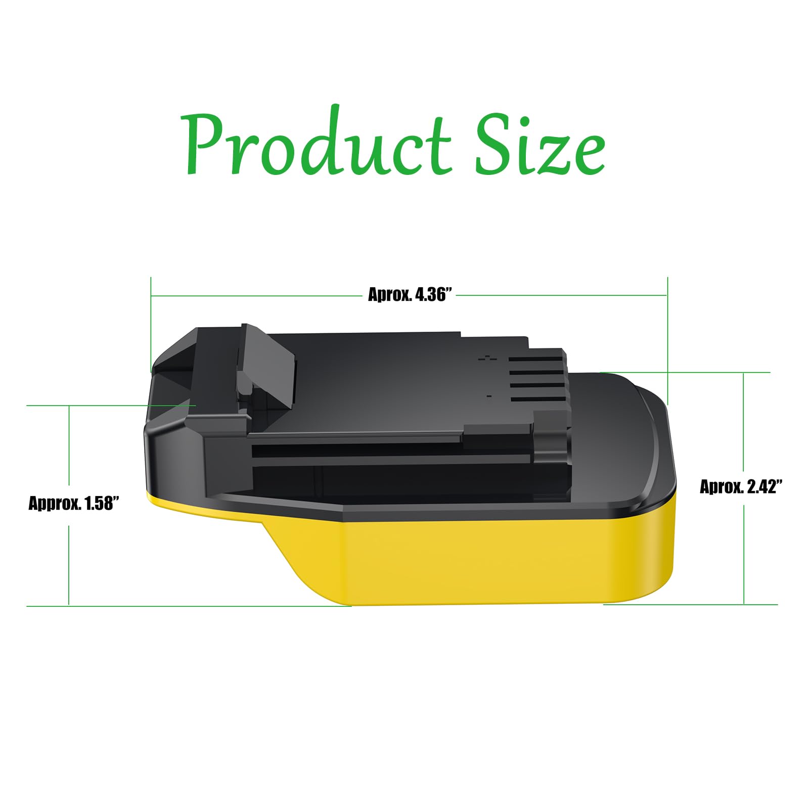 Dual-Tool Battery Adapter Upgraded for Black and Decker 20v MAX (Not 18v) Tools or for Porter Cable 20v MAX (Not 18v) Tools - Compatible with DeWalt 20v MAX Battery Power - 1 Adapter Only