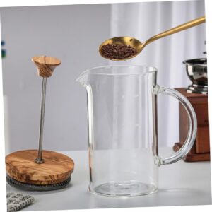 Ciieeo Expresso Coffee Cup Coffee Glass Press Kettle Cold Brew Coffee Pot Manual Coffee Pot Resistant Teapot Tea Maker Borosilicate Coffee Pot Concentrate Travel Wood Jug