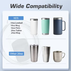 Magnetic Tumbler Lid, 2 Pack Replacement Lid for YETI 20 oz Tumbler, 16 oz Pints, 10/24 oz Mug, 10 oz Lowball with Magnetic Slider Switch