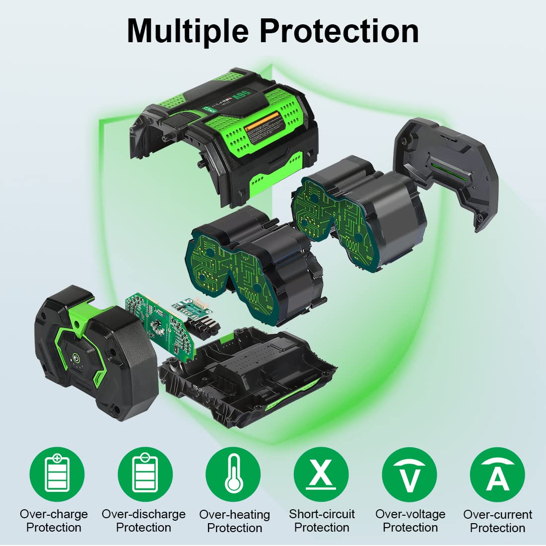 56V 7.5Ah Lithium-Ion Battery Replace for EGO BA2800 BA4200 BA1400 Compatible with All 56V Power Tools