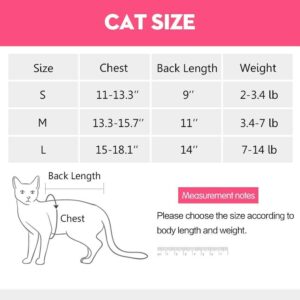 Yeapeeto Cat Recovery Suit After Surgery Bodysuit for Cats, E-Collar Substitute Keep from Licking Abdominal Wounds, Kitten Breathable Clothes, Warm After Shaving(Fruit,M)