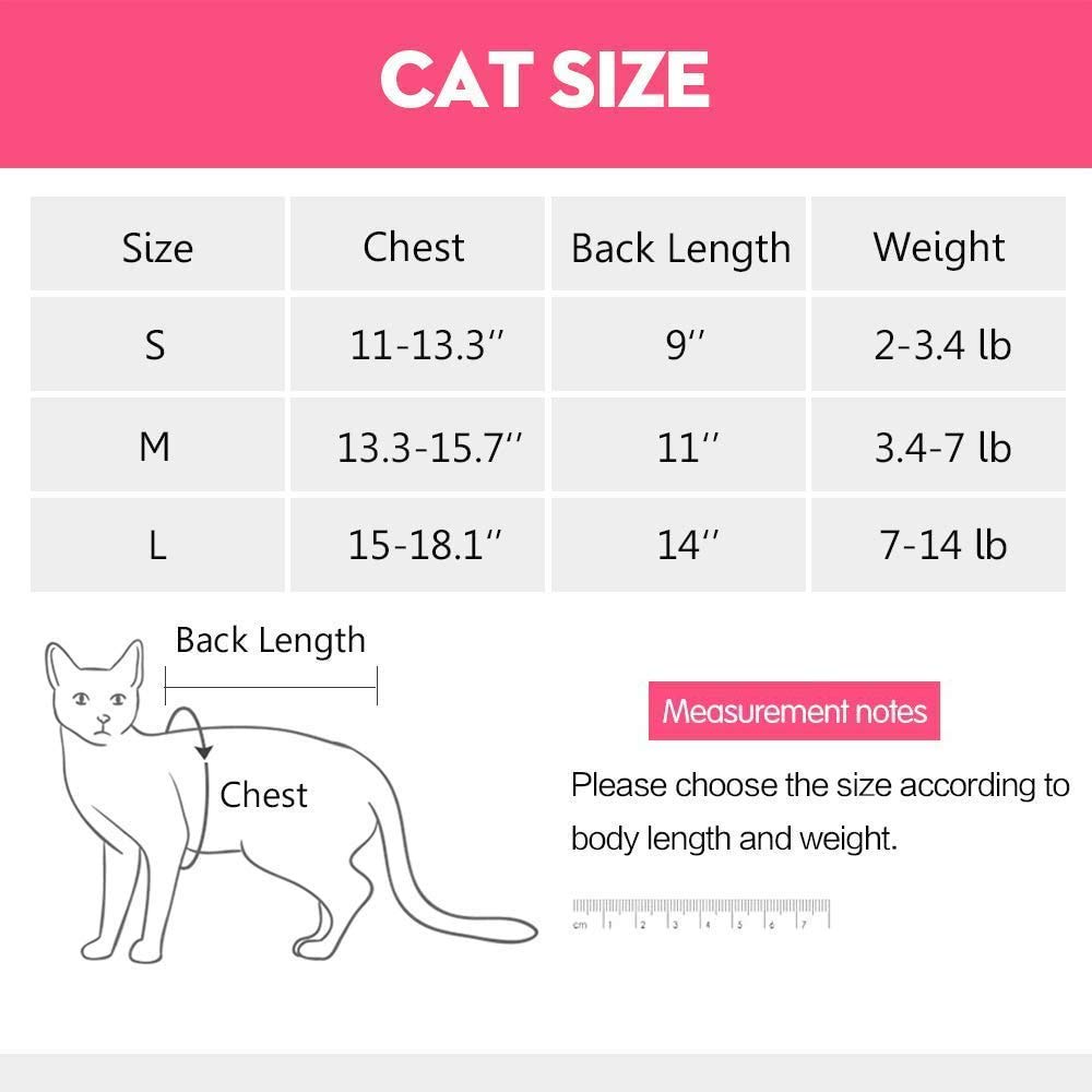 Yeapeeto Cat Recovery Suit After Surgery Bodysuit for Cats, E-Collar Substitute Keep from Licking Abdominal Wounds, Kitten Breathable Clothes, Warm After Shaving(Fruit,M)