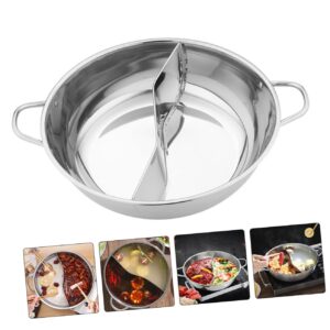 LABRIMP Stainless Steel Mandarin Duck Pot Hotpot Divider Salad Serving Pot Guitar Tremolo Springs Divided Hotpot Pan Korean Pots for Cooking Hotpot Pot Hot Pot Soup Base Monitor China