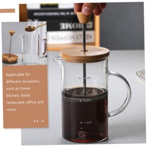 Ciieeo Expresso Coffee Cup Coffee Glass Press Kettle Cold Brew Coffee Pot Manual Coffee Pot Resistant Teapot Tea Maker Borosilicate Coffee Pot Concentrate Travel Wood Jug