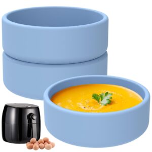 3pcs silicone air fryer egg pan, reusable sous vide egg bite maker, nonstick egg boiler mold cup, 4×1.3 inch microwave egg cooker, dishwasher safe egg bite maker for oven microwave (blue)