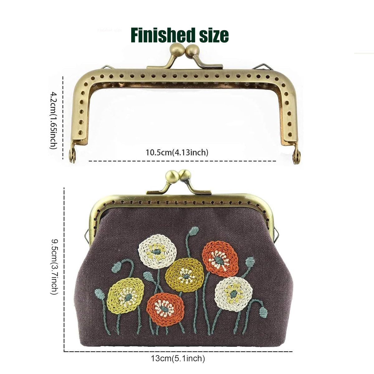 YJGMY Beginner Embroidery Coin Purse kit, Simple Embroidery, Cross Stitch kit Suitable for Beginner Sewing Craft Friend Gift Bag (Small Bowl Flower)