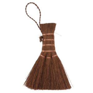 oatipho tea tray broom, tea broom whisk, small broom cleaning soft bristle broom brown teapot brush, tea ceremony accessories hand broom soft straw broom for dustpan keyboard