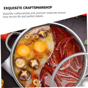 LABRIMP Stainless Steel Mandarin Duck Pot Hotpot Divider Salad Serving Pot Guitar Tremolo Springs Divided Hotpot Pan Korean Pots for Cooking Hotpot Pot Hot Pot Soup Base Monitor China