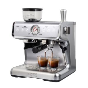 ultima cosa espresso machine with grinder,with milk frother steam wand, barista latte machine with removable water tank for cappuccinos or macchiatos