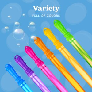 JOYIN 12 Packs 17’’ Giant Bubble Wands for Kids, Toddlers, Bubble Wand Bulk with 12 PCS Concentrated Bubble Solution for Summer, Party Favors, Outdoors Toys, Easter Basket Stuffers, Birthday Gift