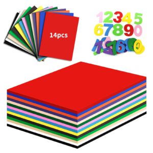 zzrywuty 14 pack eva craft foam sheets 7x11 inch color foam paper for crafts, 2mm thick, 14 colors foam craft sheets for arts diy handcraft preschoolers classroom