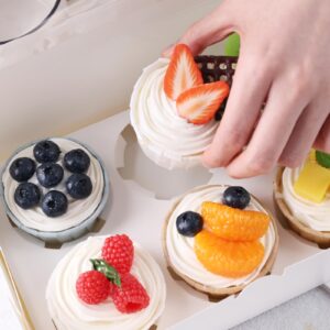 VGOODALL 6PCS White Cupcake Boxes, 6 Count Cupcake Containers with Window Holding 36 Pastry Box for Birthday Holiday Party Bakery Supplies