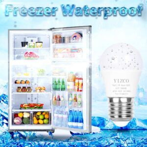 YIZCO A15 Refrigerator Light Bulb 4W 40Watt Equivalent 120v Appliance Bulbs Fridge Freezer Led Bulbs Waterproof Daylight White 2 Pack